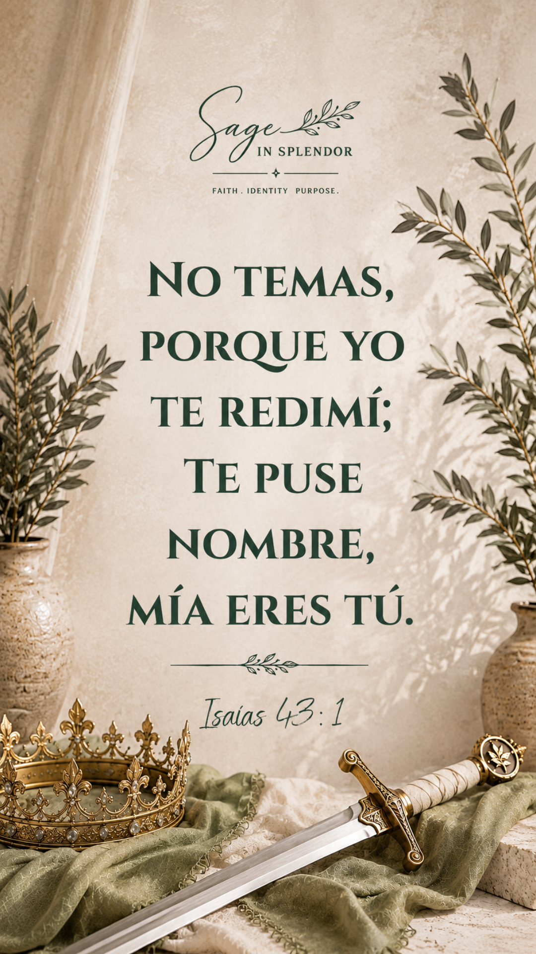 Isaías 43:1 Español - Phone Wallpaper